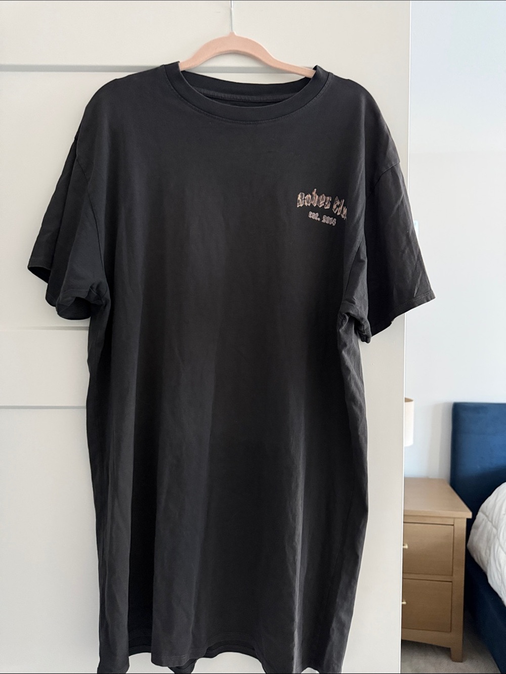 Brunette The Label Black Short Sleeve Graphic T Shirt Dress